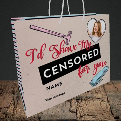Picture of Shave My Censored, Valentine's Design, Medium Landscape Gift Bag