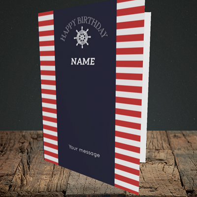 Picture of Nautical, (Without Photo) Birthday Design, Portrait Greetings Card