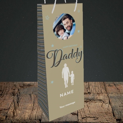 Picture of Daddy & Son, Birthday Design, Bottle Bag