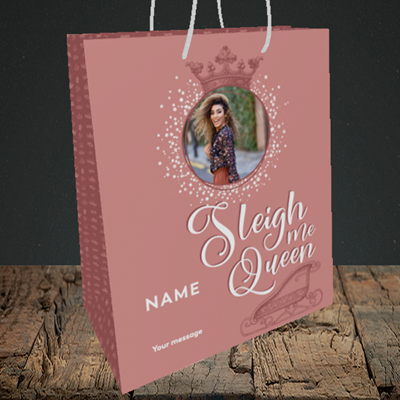 Picture of Sleigh Me Queen, Christmas Design, Medium Portrait Gift Bag
