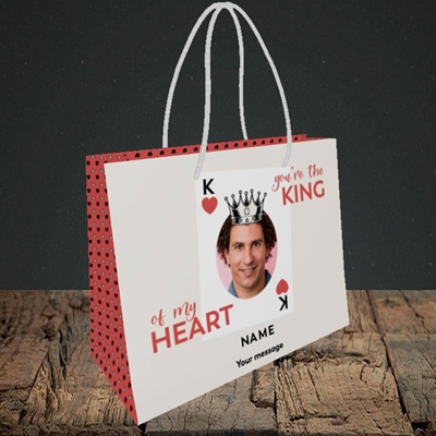 Picture of King Of My Heart, Valentine's Design, Small Landscape Gift Bag