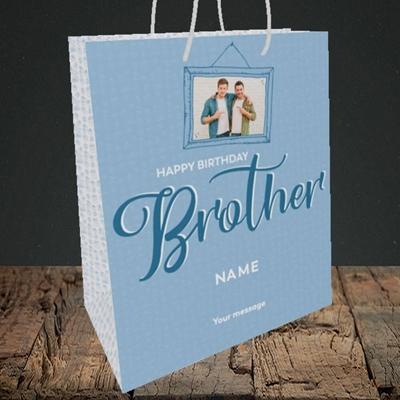 Picture of Brother, Birthday Design, Medium Portrait Gift Bag