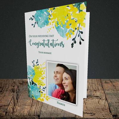 Picture of Watercolour, Wedding Design, Portrait Greetings Card