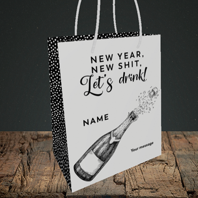 Picture of Let's Drink(Without Photo), New Year Design, Small Portrait Gift Bag