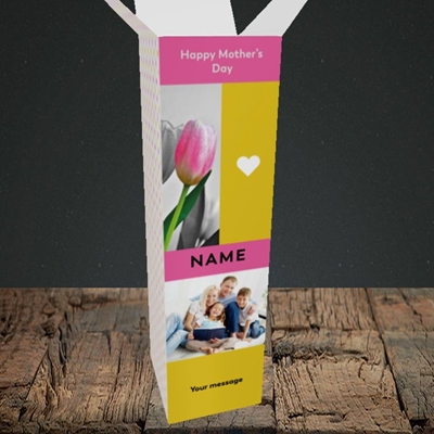 Picture of Mother's Day Tulips, Mother's Day Design, Upright Bottle Box