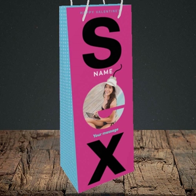 Picture of Sex Bomb - Pink, Valentine's Design, Bottle Bag