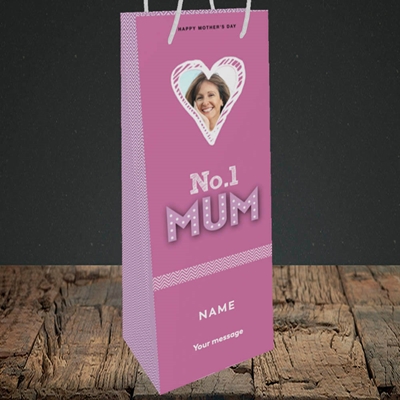 Picture of No.1 Mum (In Lights), Mother's Day Design, Bottle Bag