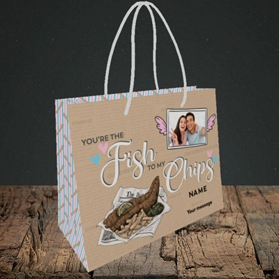 Picture of Fish To My Chips, Valentine's Design, Small Landscape Gift Bag