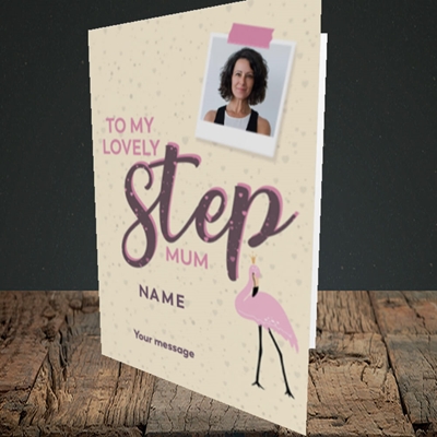 Picture of Lovely Step Mum, Mother's Day Design, Portrait Greetings Card
