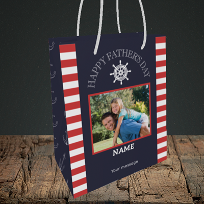 Picture of Nautical, Father's Day Design, Small Portrait Gift Bag