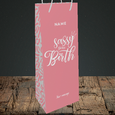 Picture of Sassy, (Without Photo) Birthday Design, Bottle Bag