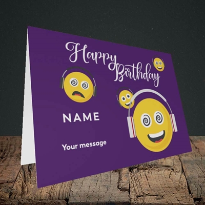 Picture of Smileys, (Without Photo) Birthday Design, Landscape Greetings Card