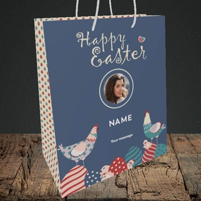 Picture of Hen & Chick Egg Hunt, Easter Design, Medium Portrait Gift Bag
