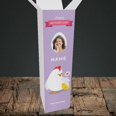 Picture of Hen & Chick, Mother's Day Design, Upright Bottle Box