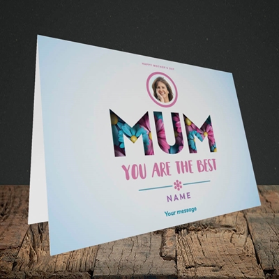 Picture of Mum You Are The Best (flower cut out), Landscape Greetings Card