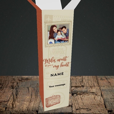 Picture of Miles Apart, Thinking of You Design, Upright Bottle Box