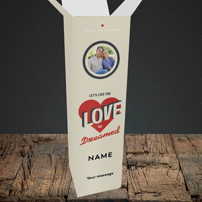 Picture of Let's Live The Love, Valentine's Design, Upright Bottle Box