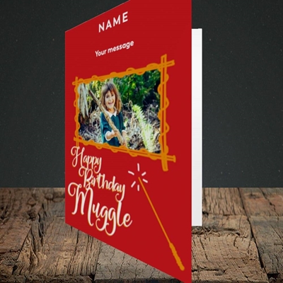 Picture of Muggle, Birthday Design, Portrait Greetings Card