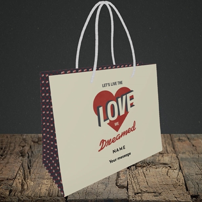 Picture of let's live the love (Without Photo), Valentine's Design, Small Landscape Gift Bag