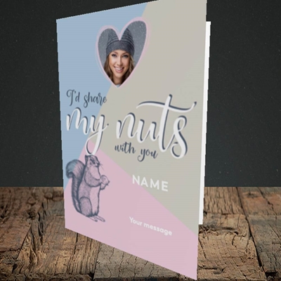 Picture of Share My Nuts, Valentine's Design, Portrait Greetings Card