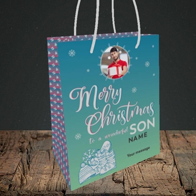 Picture of Wonderful Son, Christmas Design, Small Portrait Gift Bag