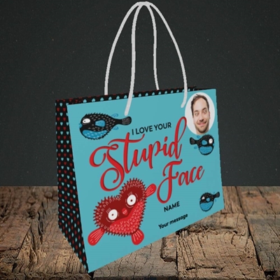 Picture of Stupid Face, Valentine's Design, Small Landscape Gift Bag