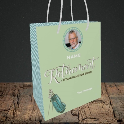 Picture of Retirement Golf, Leaving Design, Small Portrait Gift Bag