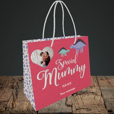 Picture of Mummy Dinosaur, Mother's Day Design, Small Landscape Gift Bag