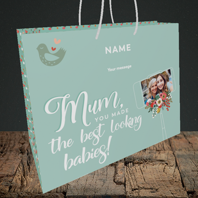 Picture of Best Looking Babies, Mother's Day Design, Medium Landscape Gift Bag