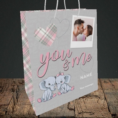 Picture of You & Me, Valentine's Design, Medium Portrait Gift Bag