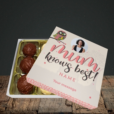 Picture of Mum Knows Best, Mother's Day Design, Choc 9