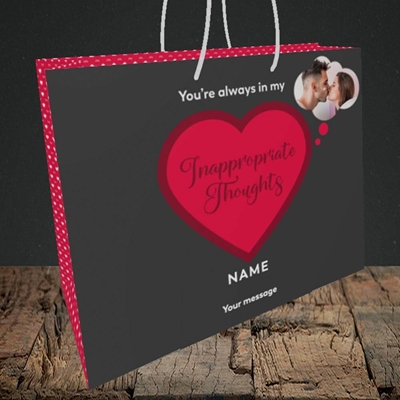 Picture of Inappropriate Thoughts, Valentine's Design, Medium Landscape Gift Bag