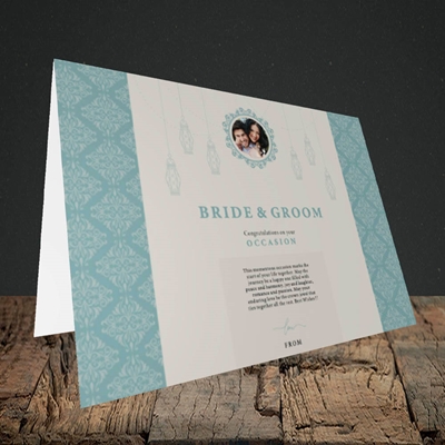 Picture of Moroccan Influences Teal B&G, Wedding Design, Landscape Greetings Card