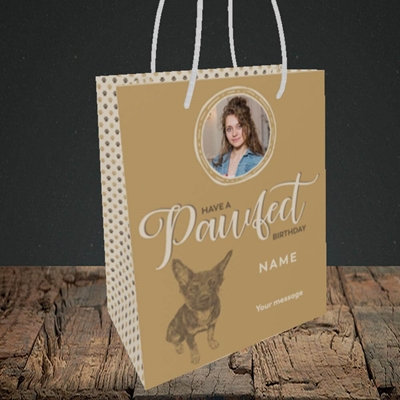 Picture of Pawfect, Birthday Design, Small portrait Gift Bag
