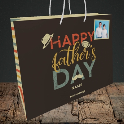 Picture of Retro, Father's Day Design, Medium Landscape Gift Bag