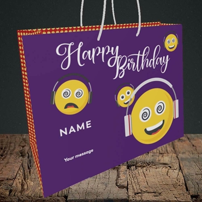 Picture of Smileys, (Without Photo) Birthday Design, Medium Landscape Gift Bag