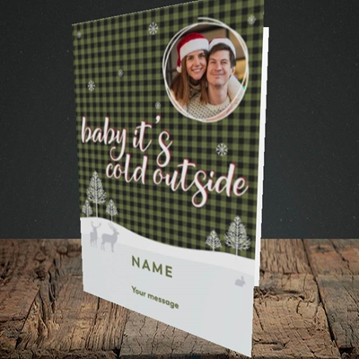 Picture of Cold Outside, Christmas Design, Portrait Greetings Card