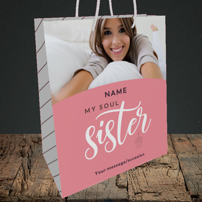 Picture of Soul Sister, Birthday Design, Medium Portrait Gift Bag