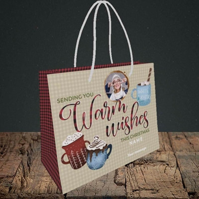 Picture of Warm Wishes, Christmas Design, Small Landscape Gift Bag