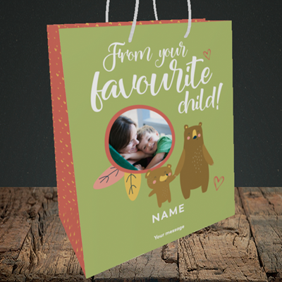 Picture of Favourite child, Mother's Day Design, Medium Portrait Gift Bag