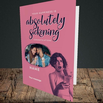 Picture of Absolutely Sickening, Wedding Design, Portrait Greetings Card
