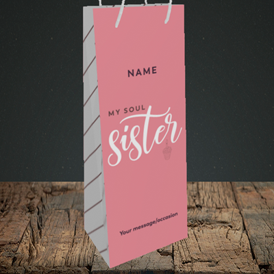 Picture of Soul Sister, (Without Photo) Birthday Design, Bottle Bag