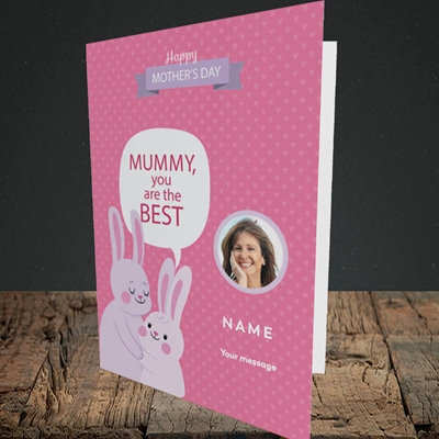 Picture of Mummy You Are The Best Bunny, Mother's Day Design, Portrait Greetings Card