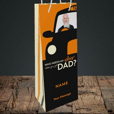 Picture of Uber Dad, Father's Day Design, Bottle Bag