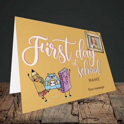 Picture of First Day At School, Good Luck Design, Landscape Greetings Card