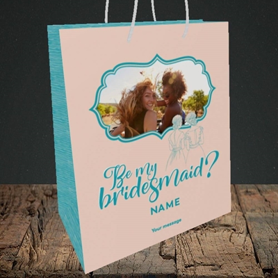 Picture of Be My Bridesmaid, Wedding Design, Medium Portrait Gift Bag