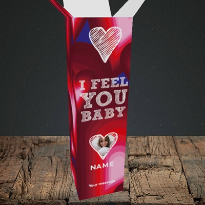 Picture of I Feel You Baby, Valentine's Design, Upright Bottle Box