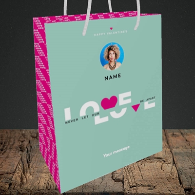 Picture of Never Let Our Love Be Apart, Valentine's Design, Medium Portrait Gift Bag
