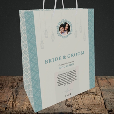 Picture of Moroccan Influences Teal B&G, Wedding Design, Medium Portrait Gift Bag