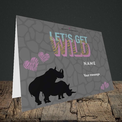 Picture of Let's Get Wild(Without Photo), Valentine's Design, Landscape Greetings Card
